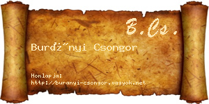 Burányi Csongor névjegykártya